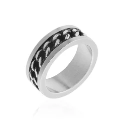 Bague Gaston Acier Blanc