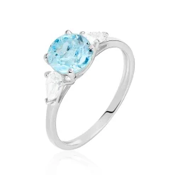 Bague Giana Or Blanc Topaze Et Oxyde De Zirconium