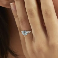 Bague Giana Or Blanc Topaze Et Oxyde De Zirconium