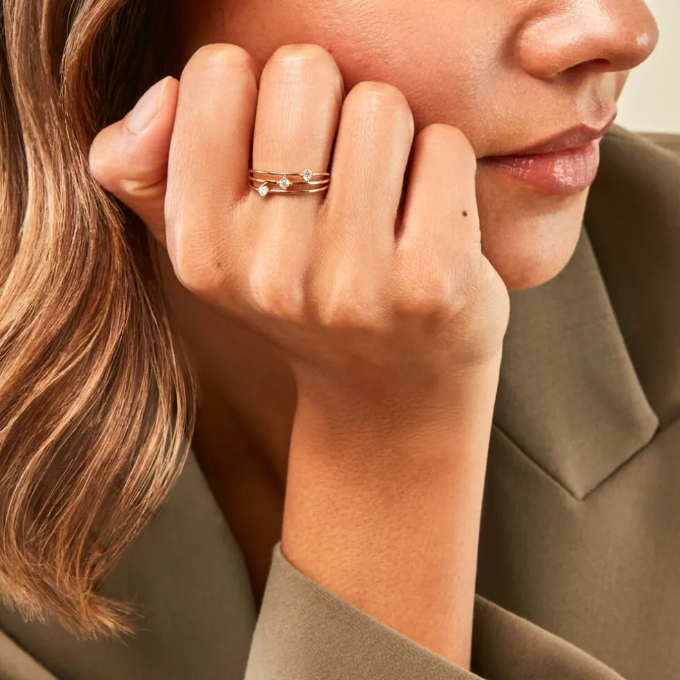 Bague Giordano Or Jaune Diamant Synthétique