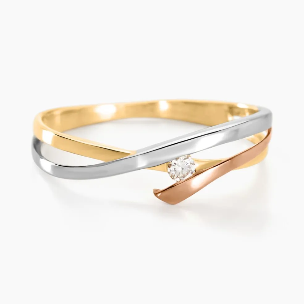 Bague Giusta Or Tricolore Diamant