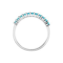 Bague Goddess Argent Blanc Turquoise