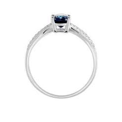 Bague Haissa Or Blanc Topaze Et Oxyde De Zirconium