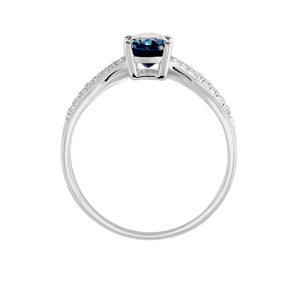 Bague Haissa Or Blanc Topaze Et Oxyde De Zirconium