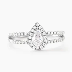 Bague Hildana Or Blanc Oxyde De Zirconium