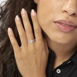 Bague Hildana Or Blanc Oxyde De Zirconium