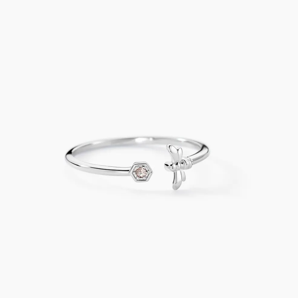 Bague Honey Argent Blanc Oxyde De Zirconium