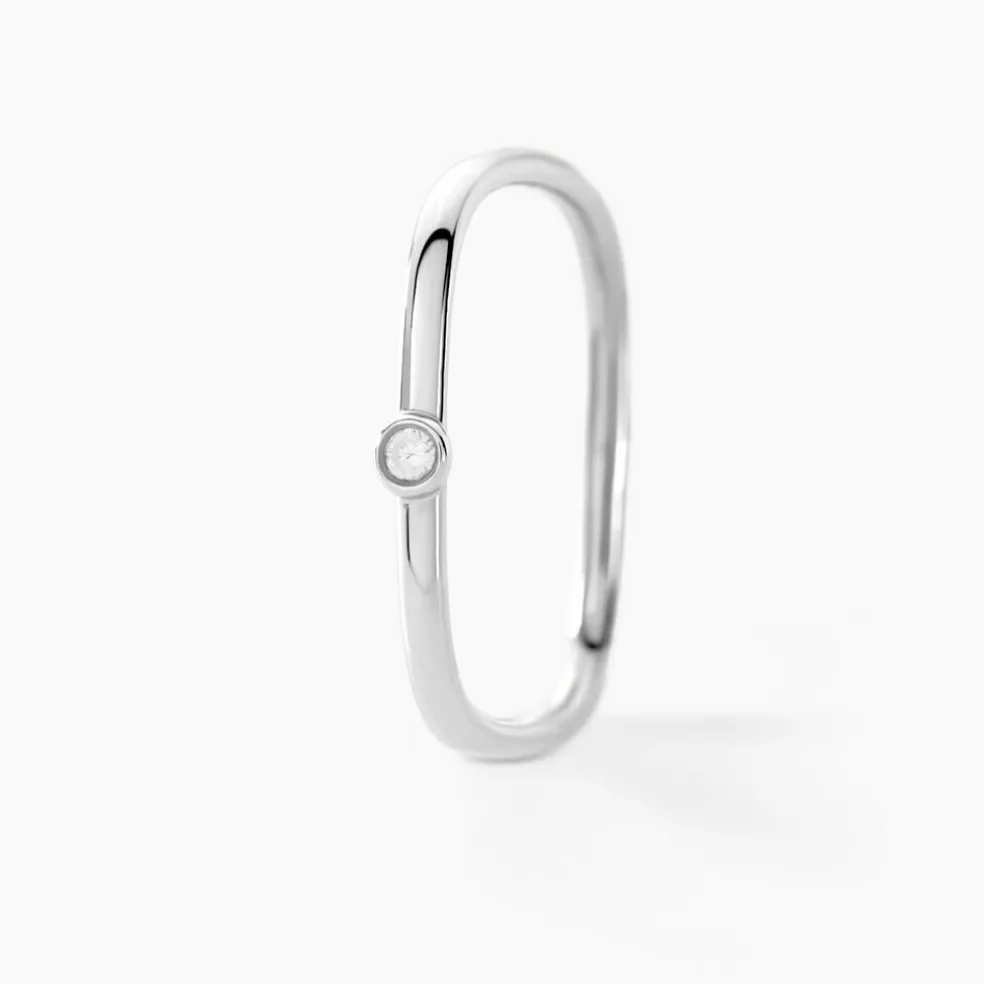 Bague Infini Pop Argent Blanc Oxyde De Zirconium