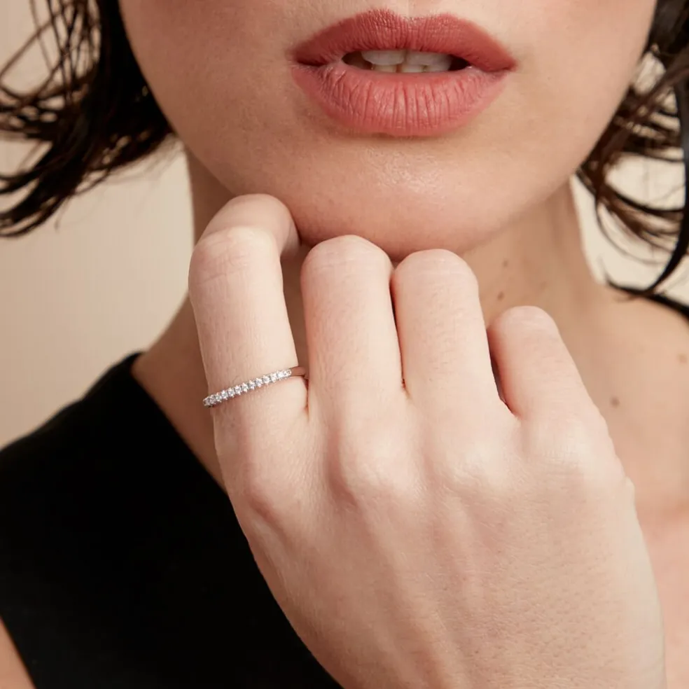 Bague Infini Pop Argent Blanc Oxyde De Zirconium