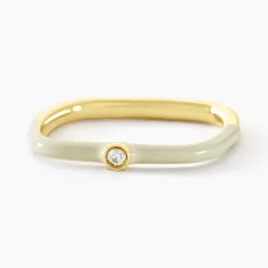 Bague Infini Pop Argent Jaune Oxyde De Zirconium