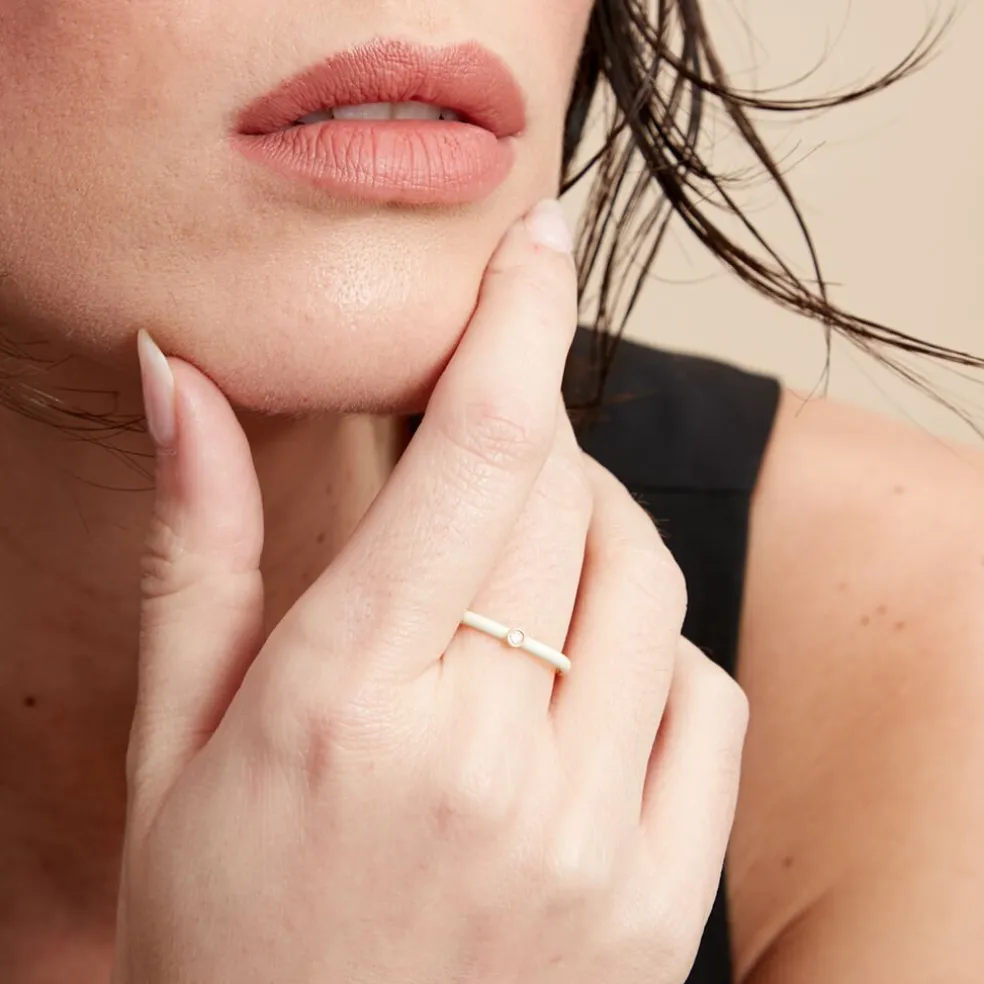 Bague Infini Pop Argent Jaune Oxyde De Zirconium