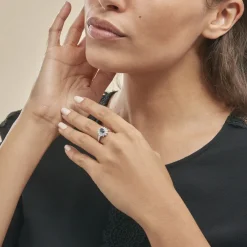 Bague Ivan Or Blanc Saphir Et Diamant