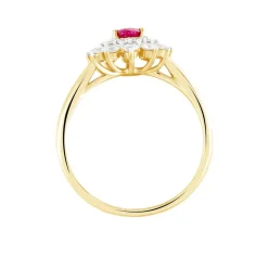 Bague Ivan Or Jaune Rubis Et Diamant