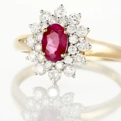 Bague Ivan Or Jaune Rubis Et Diamant