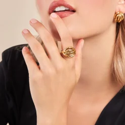 Bague Jackie Acier Jaune