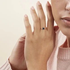 Bague Jahyna Or Jaune Saphir Et Diamant