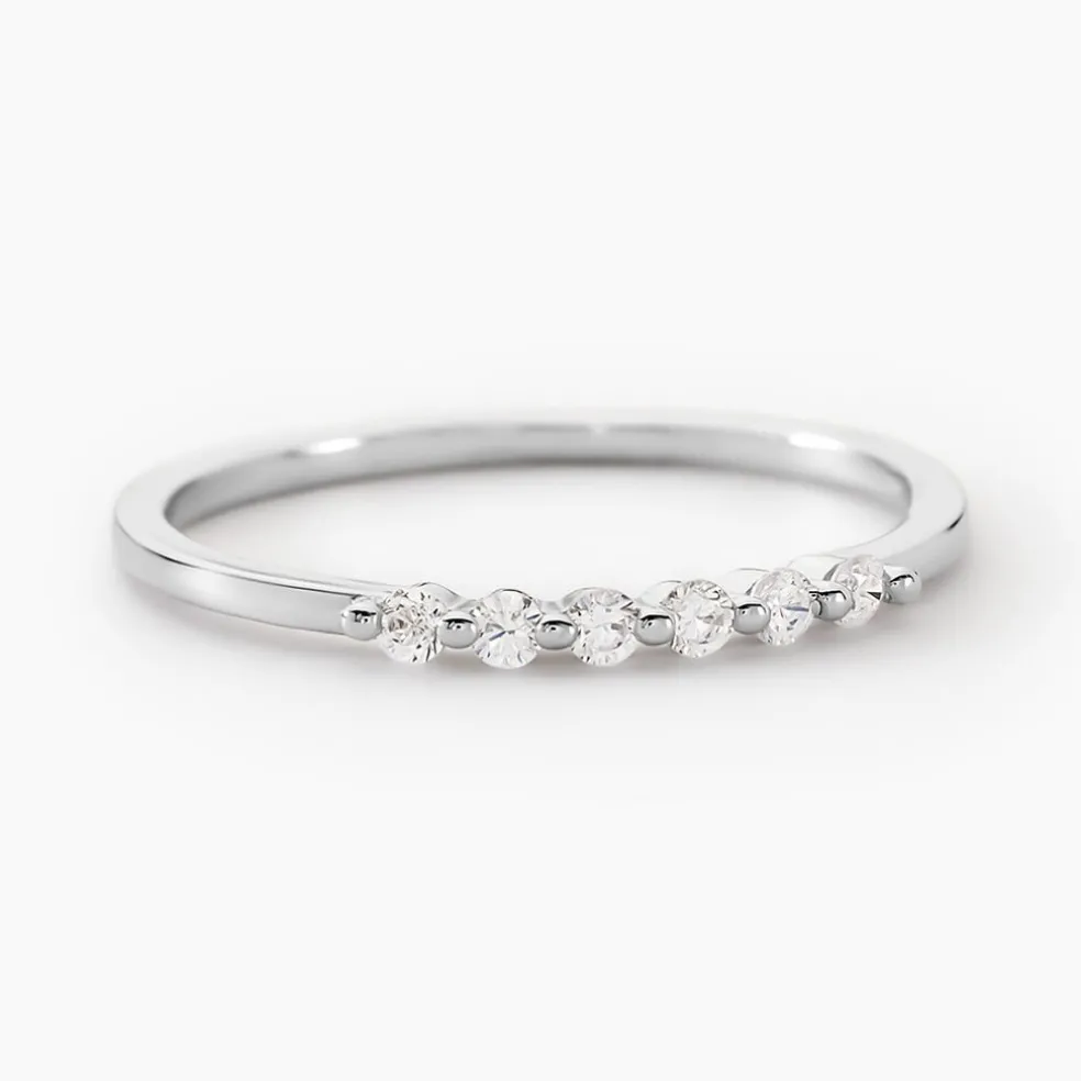 Bague Jaquelyn Argent Blanc Oxyde De Zirconium
