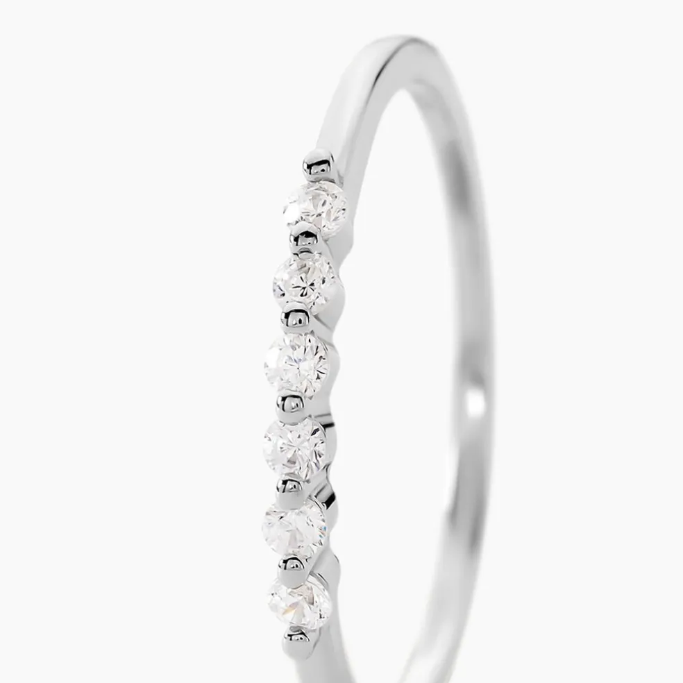 Bague Jaquelyn Argent Blanc Oxyde De Zirconium