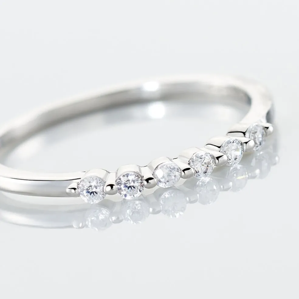 Bague Jaquelyn Argent Blanc Oxyde De Zirconium