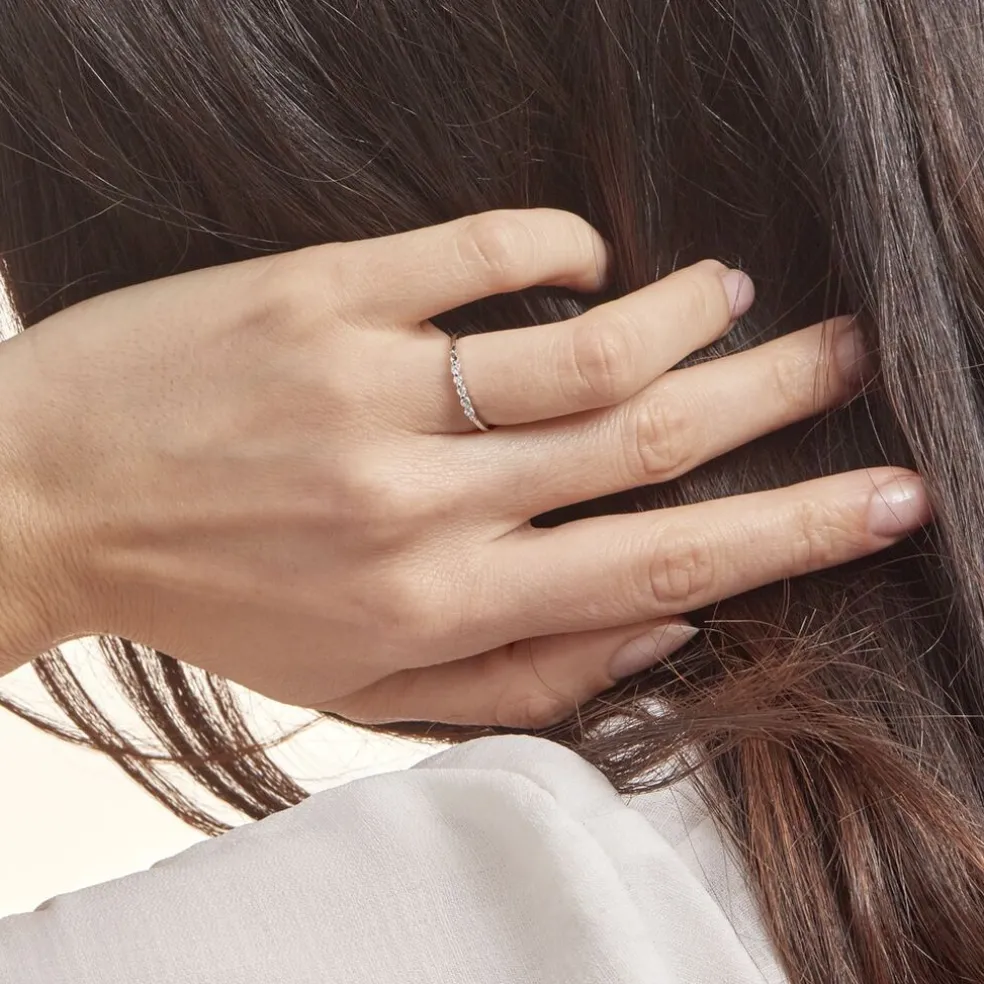 Bague Jaquelyn Argent Blanc Oxyde De Zirconium