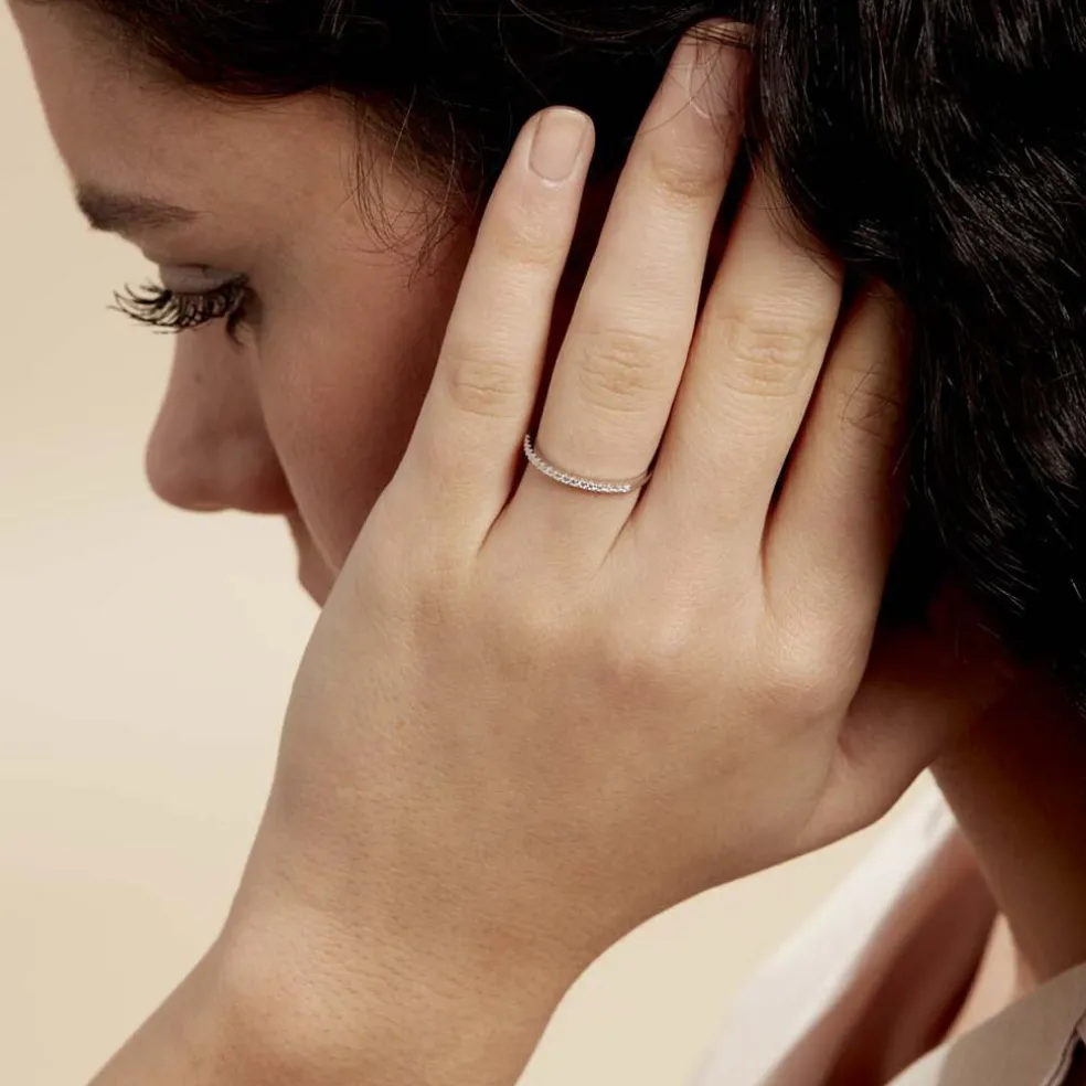 Bague Jaquelyn Argent Blanc Oxyde De Zirconium