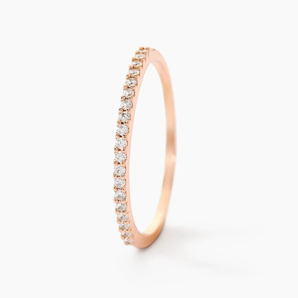 Bague Jaquelyn Argent Rose Oxyde De Zirconium