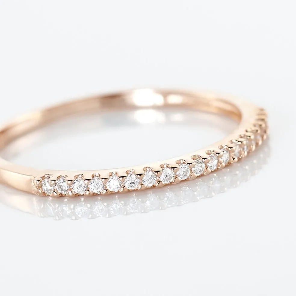 Bague Jaquelyn Argent Rose Oxyde De Zirconium