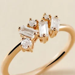 Bague Jardins D'hiver Plaqué Or Jaune Oxyde De Zirconium