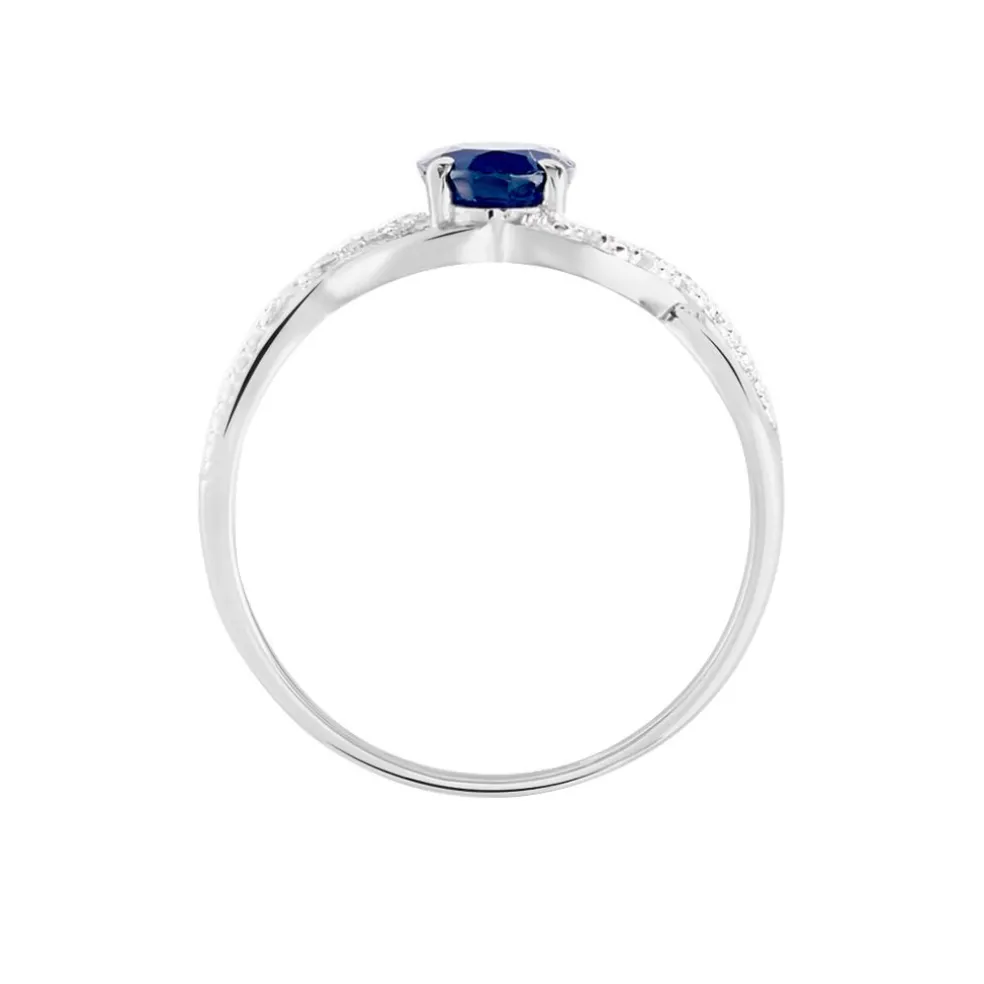 Bague Jess Or Blanc Saphir Et Diamant