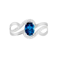 Bague Josyne Or Blanc Topaze Et Oxyde De Zirconium