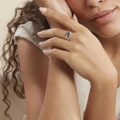 Bague Josyne Or Blanc Topaze Et Oxyde De Zirconium