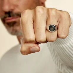 Bague Jourdan Homme Arecibo Acier Blanc Carbone