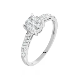 Bague Julia Or Blanc Diamant Synthetique