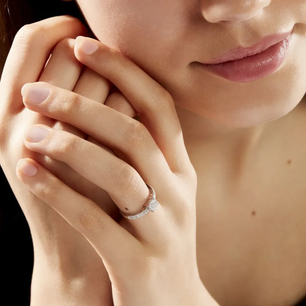 Bague Julia Or Blanc Diamant Synthetique