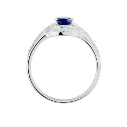 Bague Justine Or Blanc Saphir Et Diamant