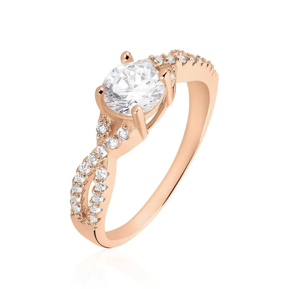 Bague Karin Argent Rose Oxyde De Zirconium