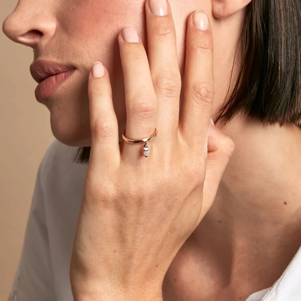 Bague Kenta Argent Rose Oxyde De Zirconium