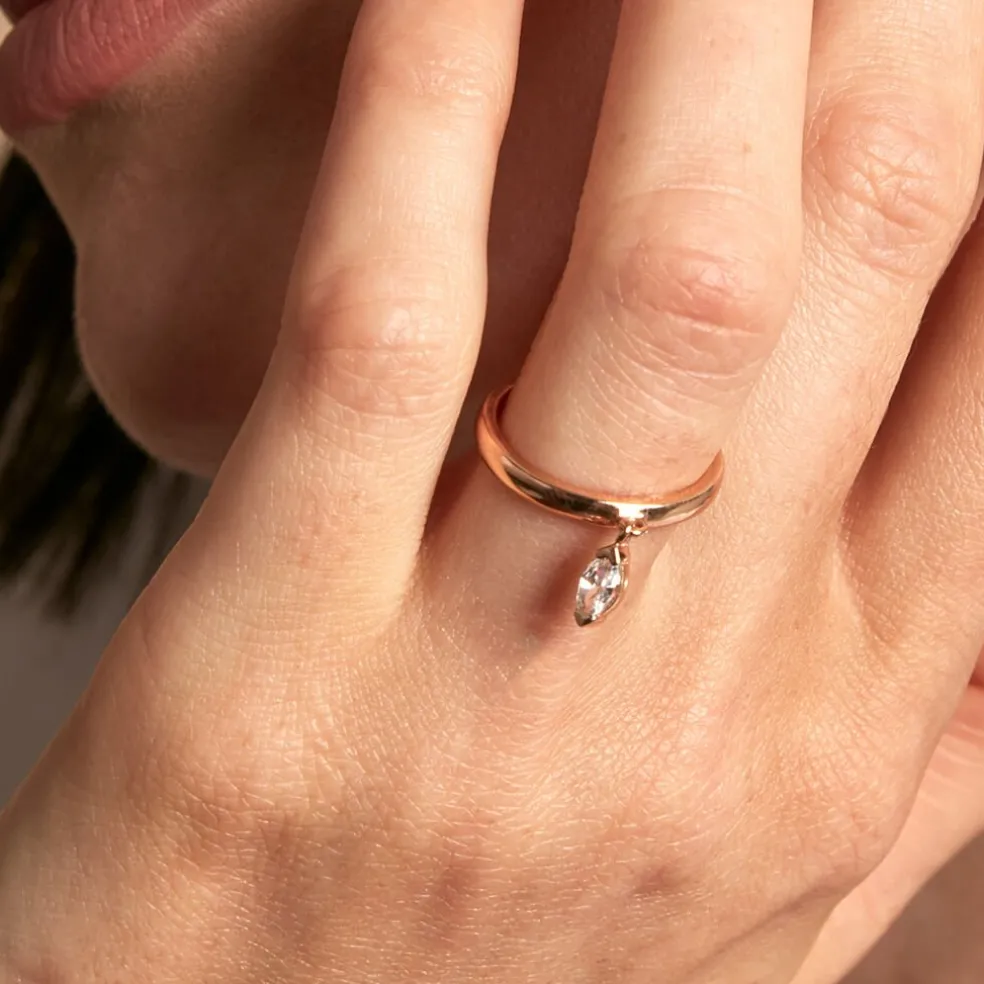 Bague Kenta Argent Rose Oxyde De Zirconium