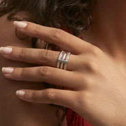 Bague Kirsten Argent Blanc Oxyde De Zirconium