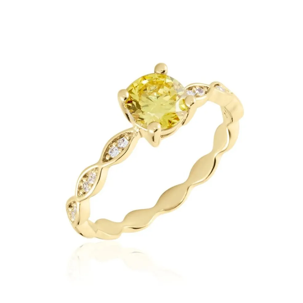 Bague Kurt Plaqué Or Jaune Oxyde De Zirconium