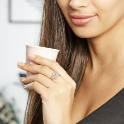 Bague Laetizia Fleur Argent Blanc Oxyde De Zirconium