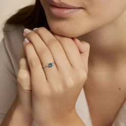 Bague Lalia Or Blanc Topaze Et Oxyde De Zirconium