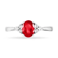 Bague Lea Or Blanc Rubis Et Diamant
