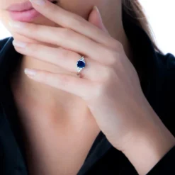 Bague Lea Or Blanc Rubis Et Diamant