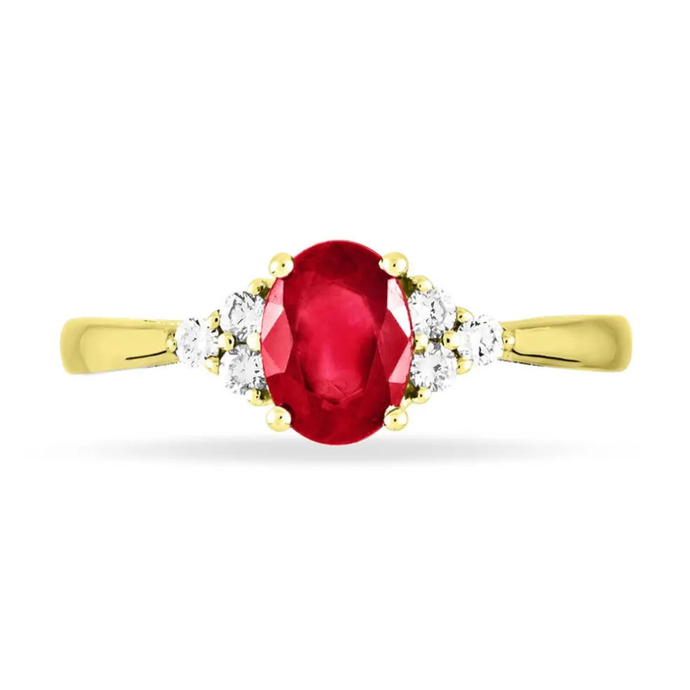 Bague Lea Or Jaune Rubis Et Diamant