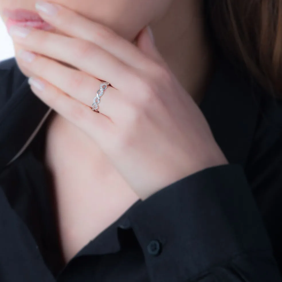 Bague Lilo Or Blanc Oxyde De Zirconium
