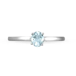 Bague Lily Or Blanc Aigue Marine