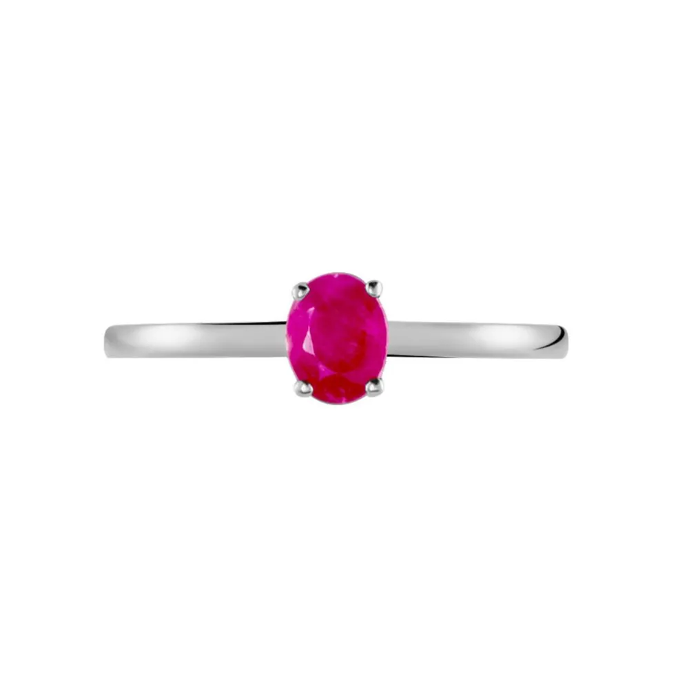 Bague Lily Or Blanc Rubis