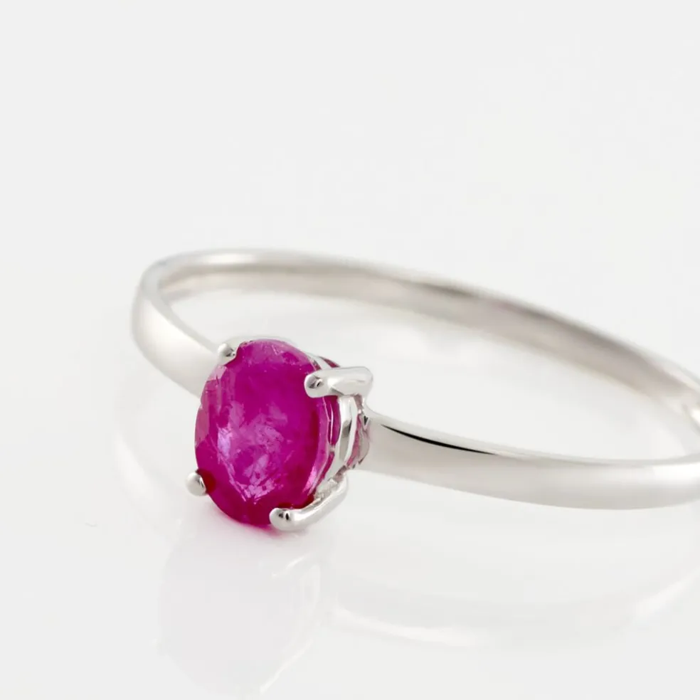 Bague Lily Or Blanc Rubis