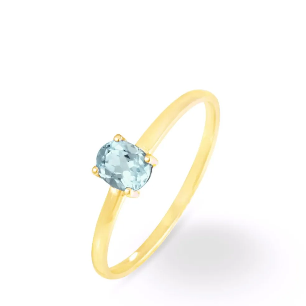 Bague Lily Or Jaune Aigue Marine